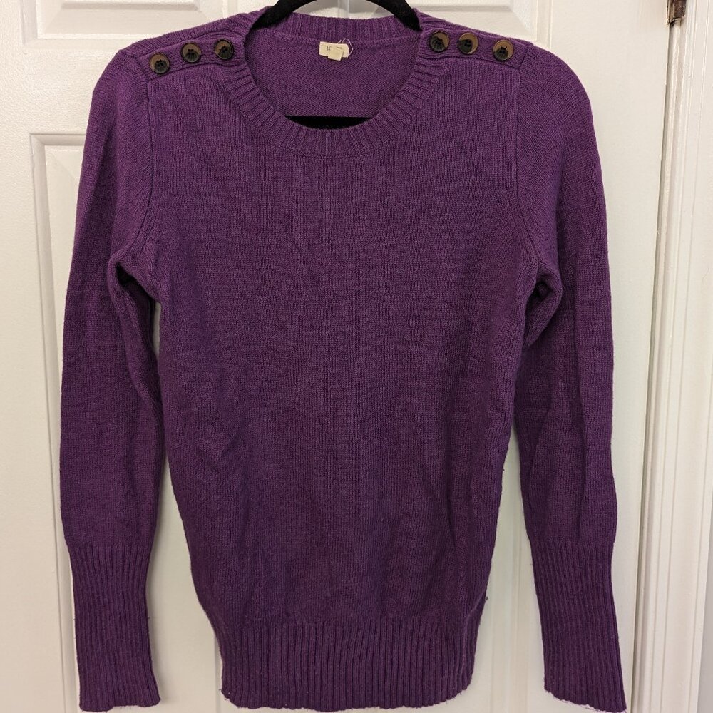 J. Crew button shoulder Merino Wool Sweater